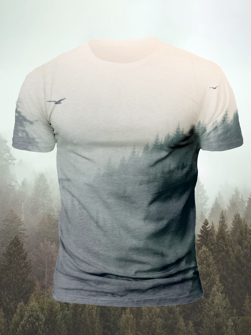 Men's Foggy Forest Full Print Short-Sleeved T-shirt