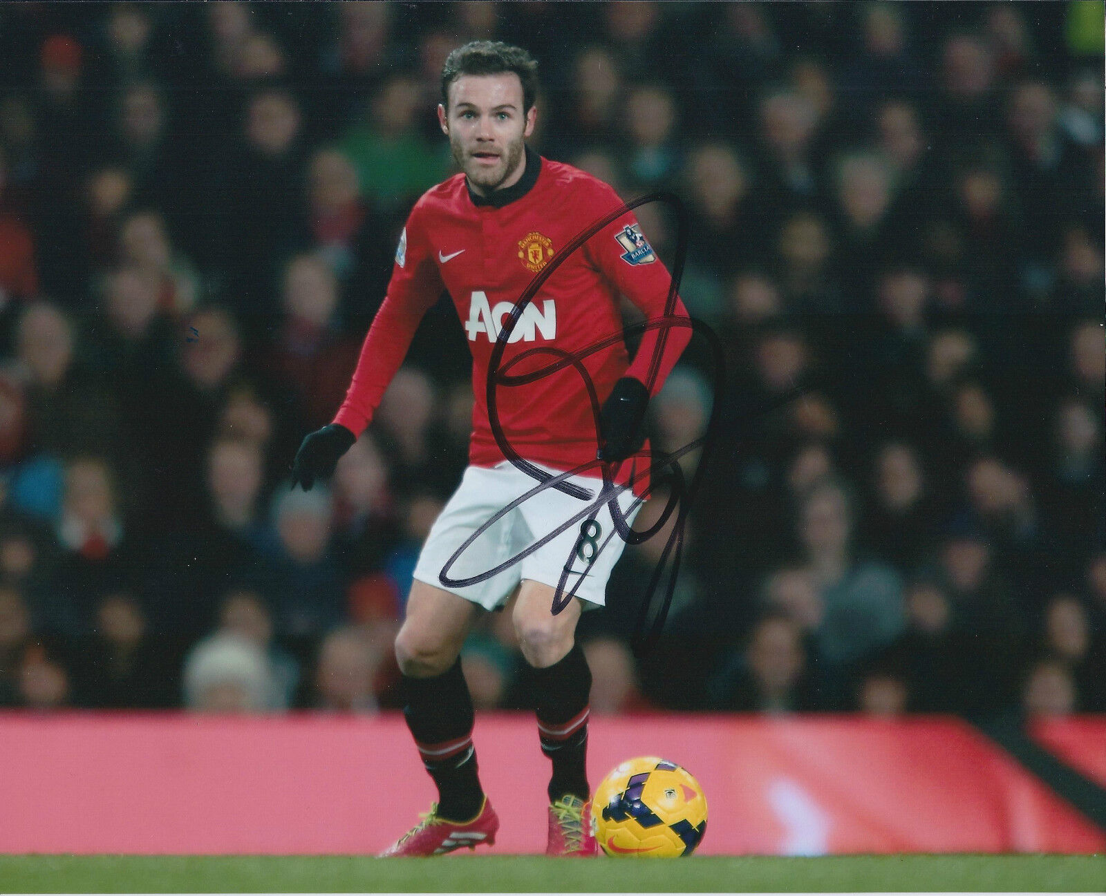 Juan MATA Signed Autograph 10x8 Photo Poster painting AFTAL COA Man United RARE Old Trafford