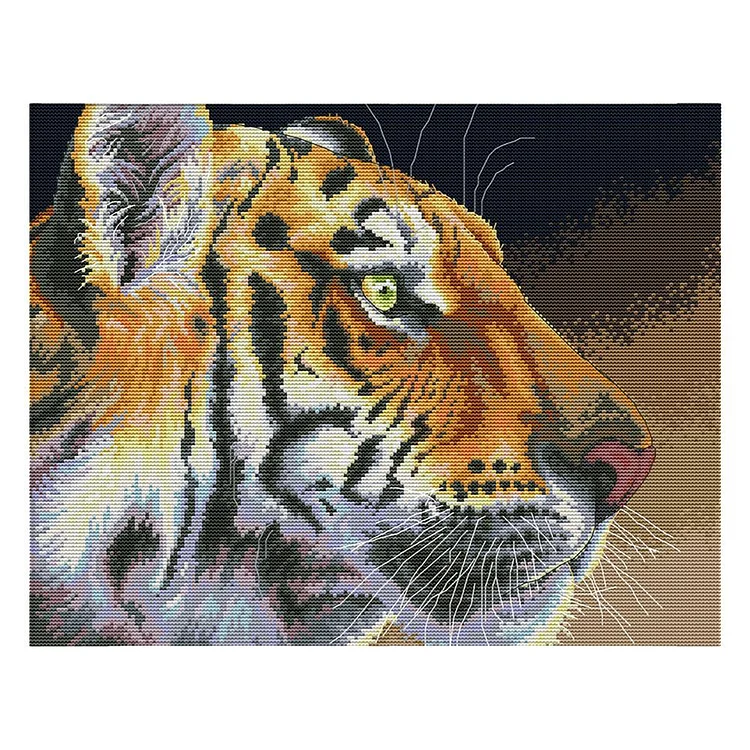 Joy Sunday - Tiger - Printed Cross Stitch  14CT 44*35CM
