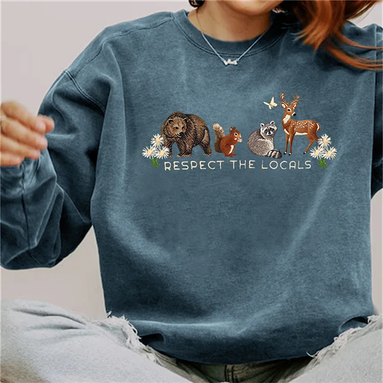 Simpfit Respect The Locals Nationalpark Besticktes Vintage Washed Sweatshirt