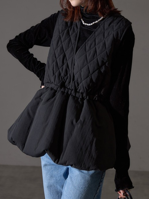 Sleeveless Rhomboid Cotton Vest