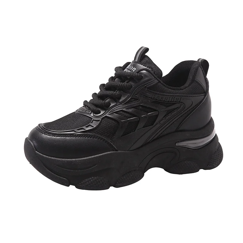 Breakj Breakj Heightening Women's Single Shoes 2025 Spring New Breathable Old Shoes Thick Sole Mesh Small Sports Casual Shoes