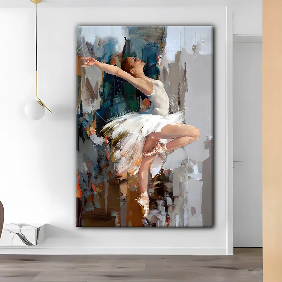 Ballerina Abstract Art Canvas Wall Art