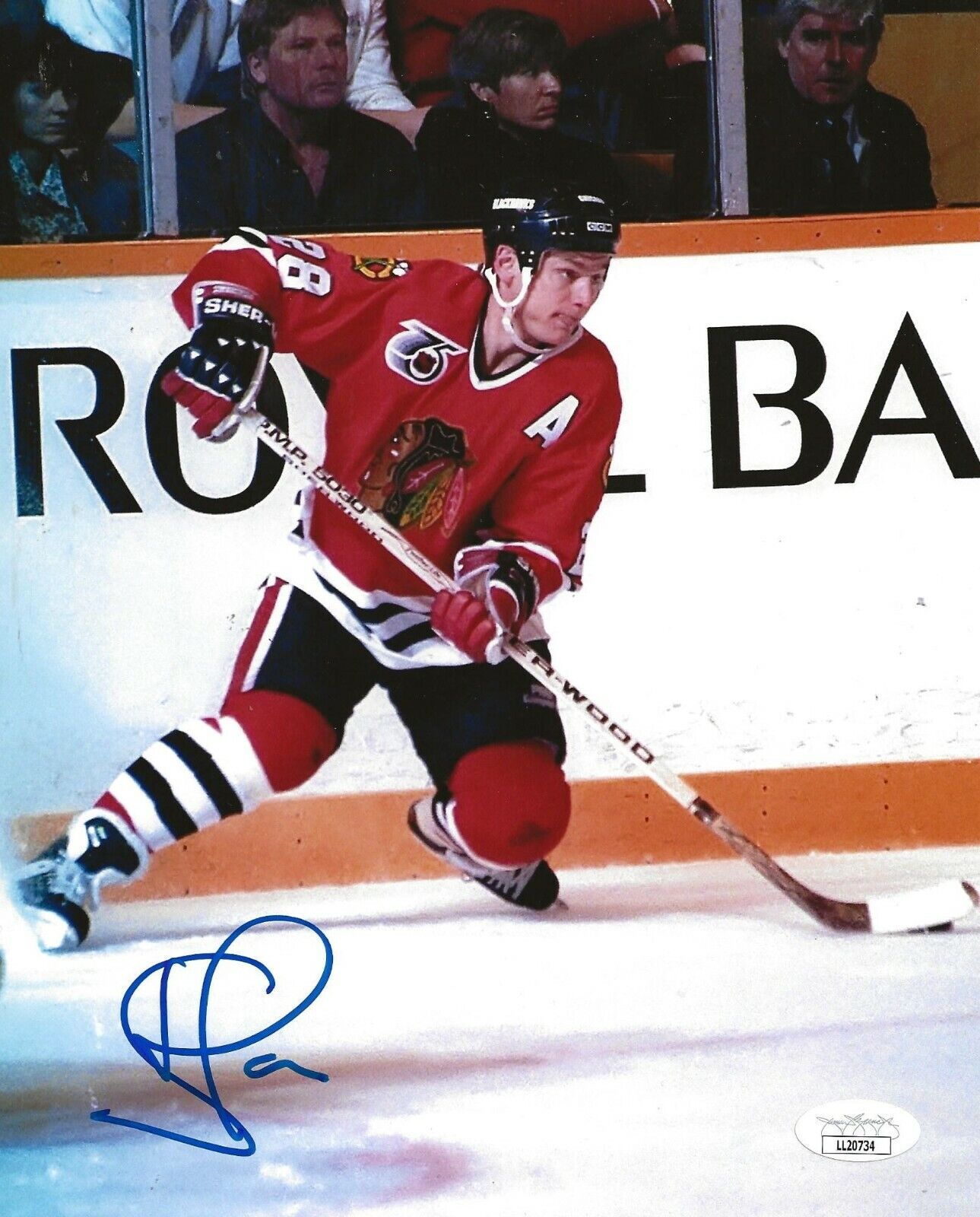 Steve Larmer signed Chicago Blackhawks 8x10 Photo Poster painting autographed Hawks 5 JSA