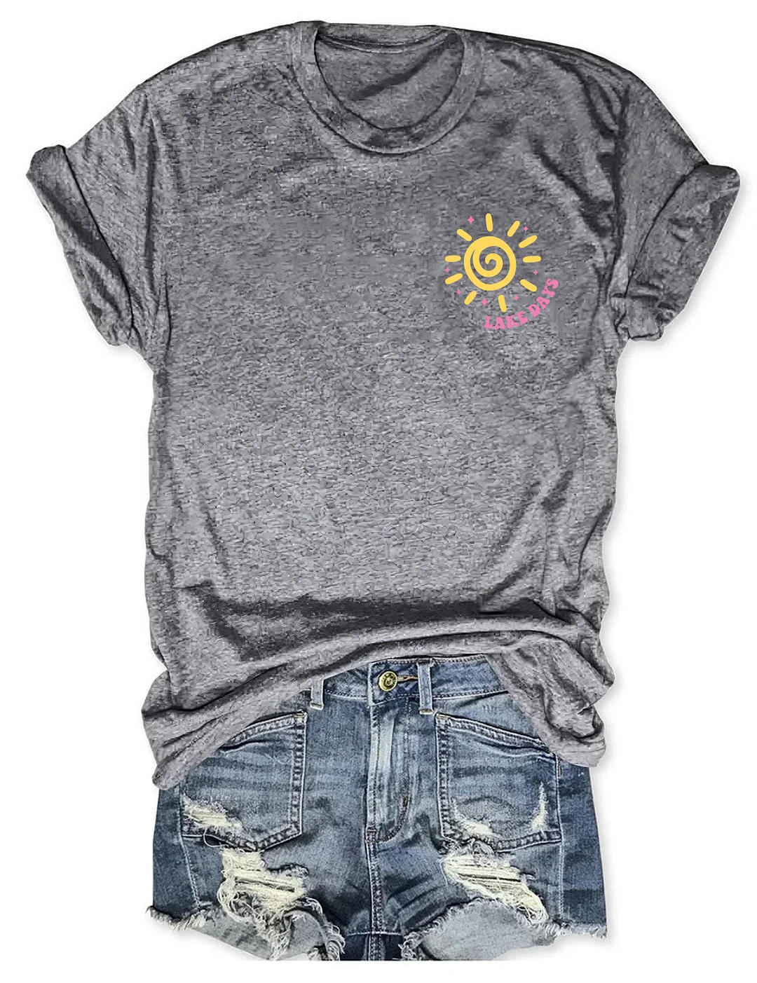 Boat Waves Sun Rays Lake Days T-shirt