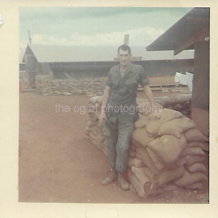 FOUND Photo Poster painting Color VIETNAM ERA MILITARY MAN Original 1960's SOLDIER 112 23 P