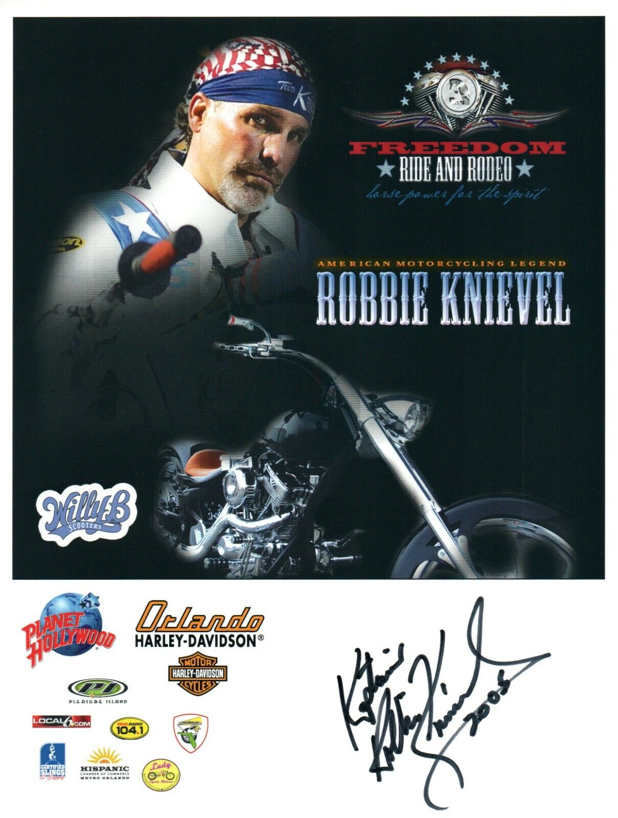 Robbie Knievel Daredevil Stuntman (Son of Evel Knievel) Hand Signed 8.5x11 Photo Poster painting