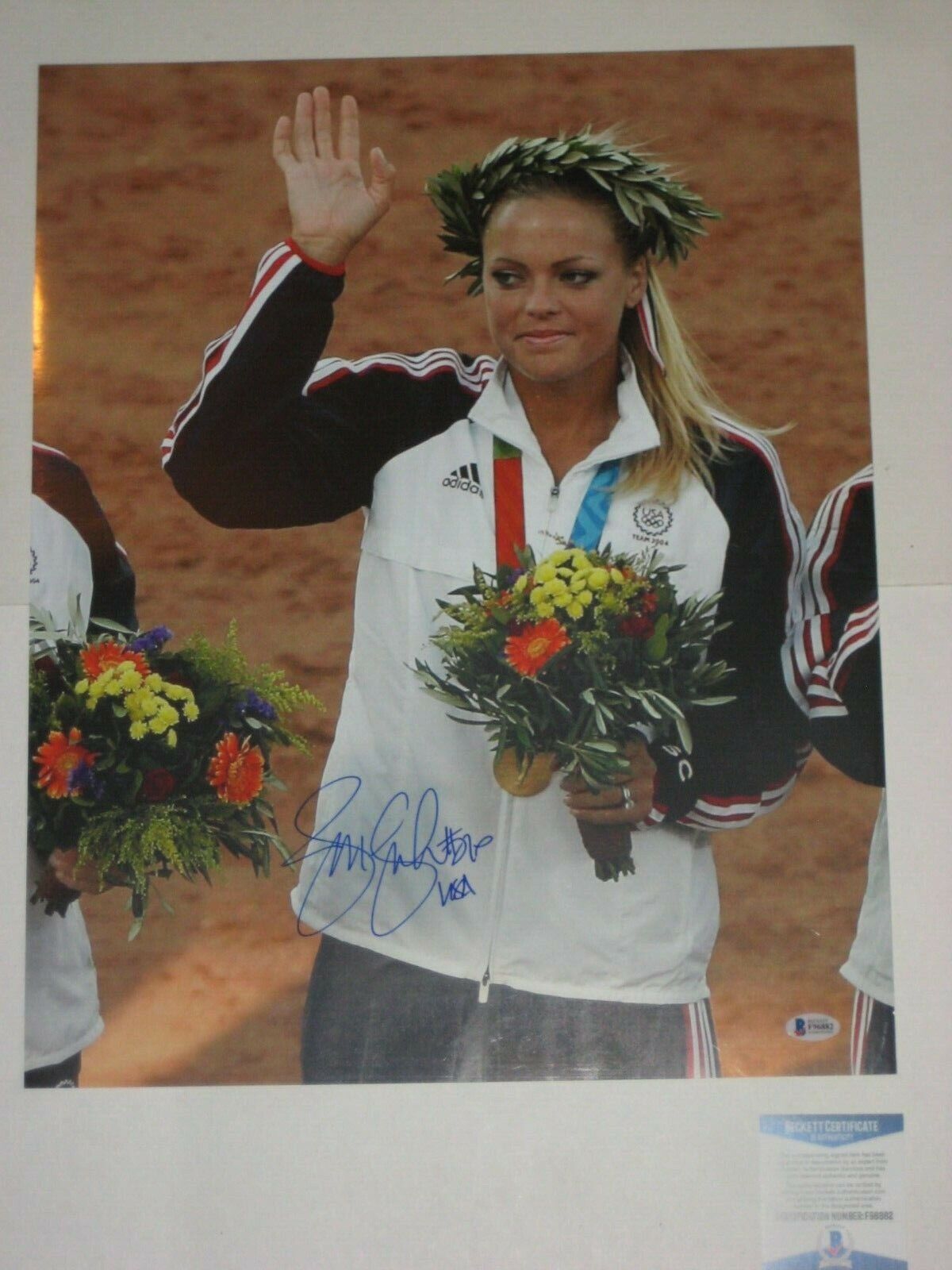 JENNIE FINCH Signed OLYMPIC 16 x 20 Photo Poster painting with Beckett COA