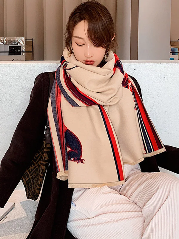 Original Cozy Cartoon Print Shawl & Scarf