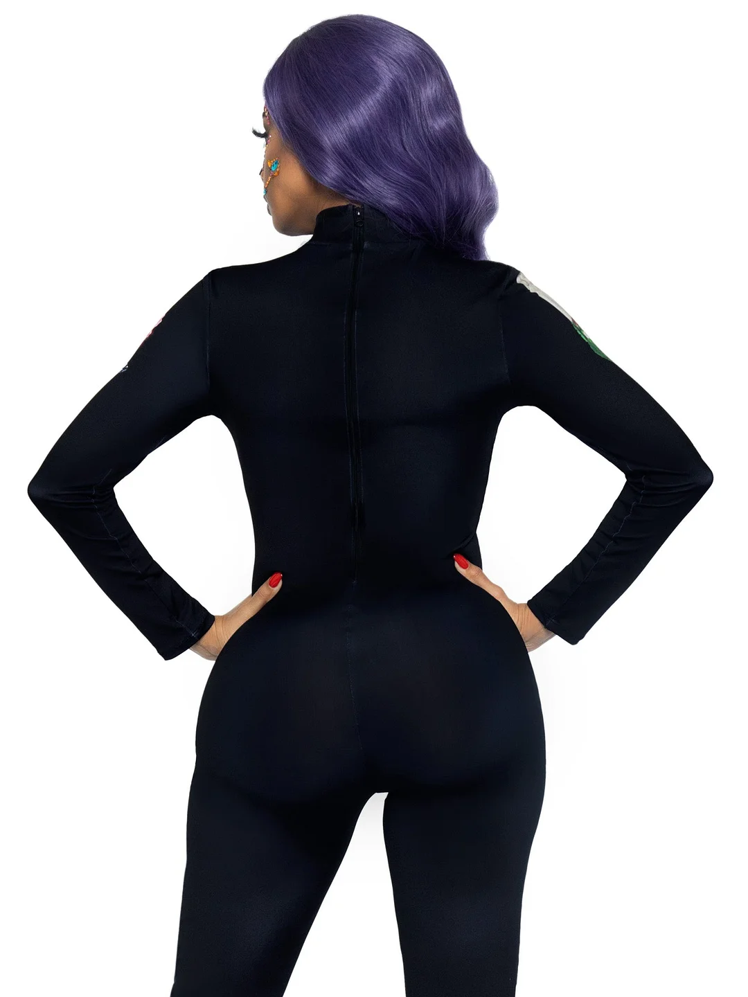 3D Floral Skeleton Catsuit Costume