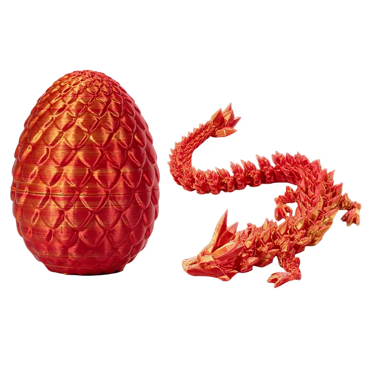Crystal Dragon Fidget Toy 3D Printed Dragon with Dragon Egg Home Office Decor