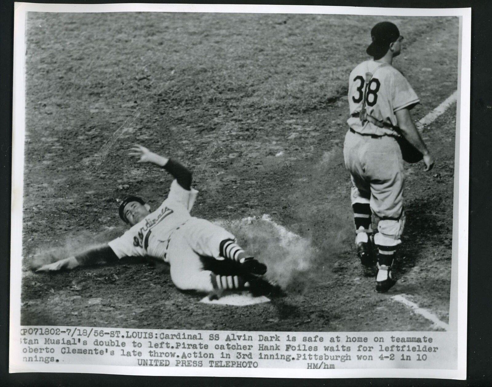 Al Dark & Hank Foiles 1956 Press Photo Poster painting St. Louis Cardinals Pittsburgh Pirates