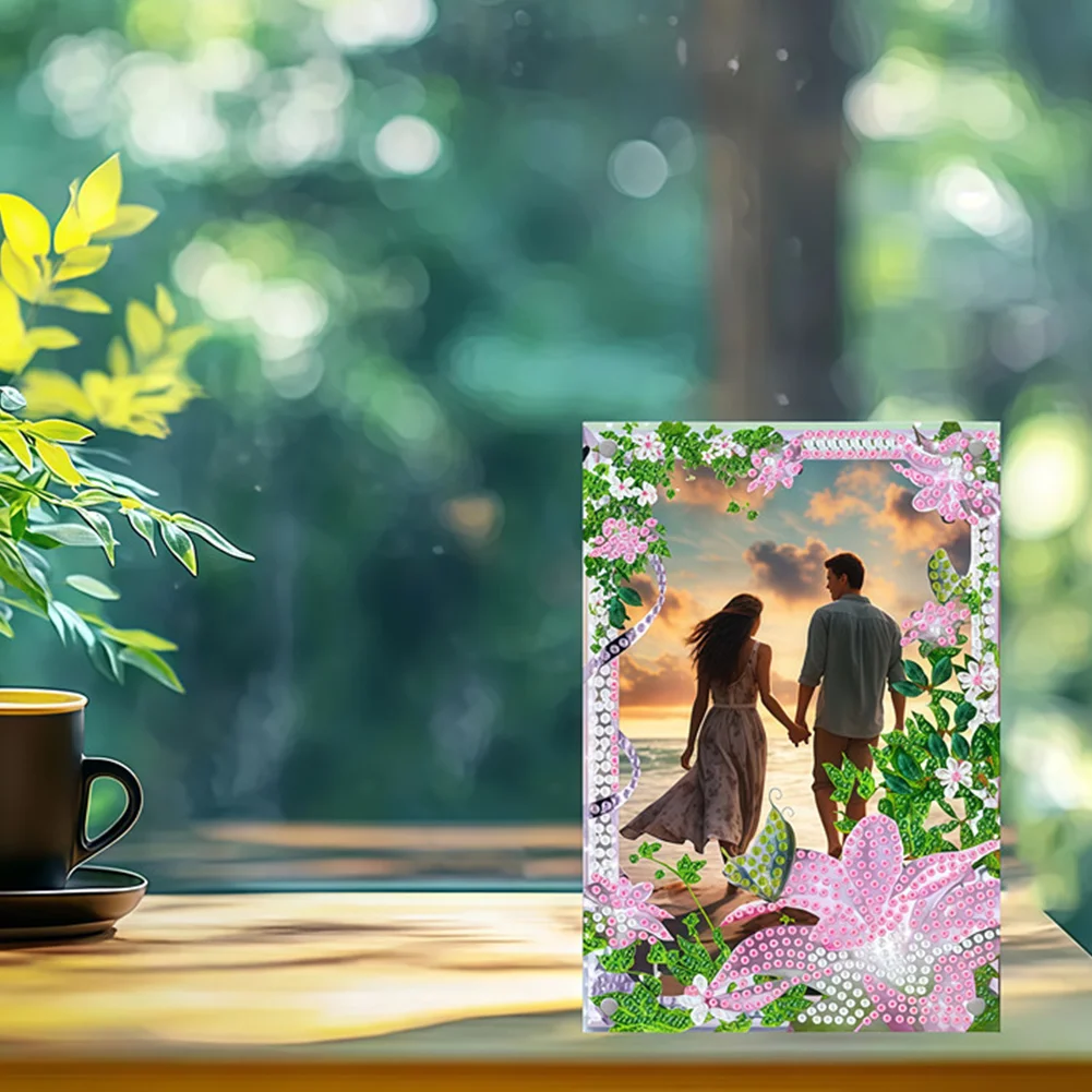 Special Shape Butterfly Flowers Table Top Diamond Painting Frame Kits for Adults