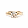 14k Yellow Gold 1ct Asscher Cut Lab Diamond Bezel Ring