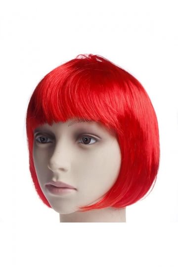 Straight Bobo Wigs For Halloween Party Costume Ball Cosplay Red-elleschic