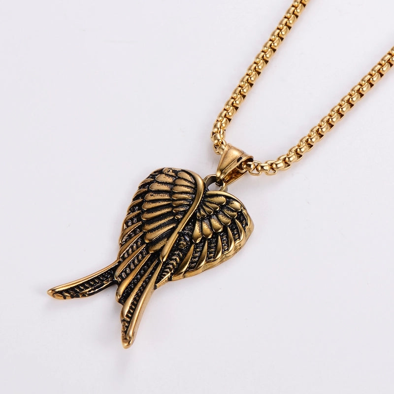 Hip-Hop Angel Wings 304 Stainless Steel Polishing No Inlaid Halloween Unisex Pendant Necklace