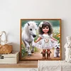 Diamond Painting-DIY Full Round Drill Girl and Pony Puppy