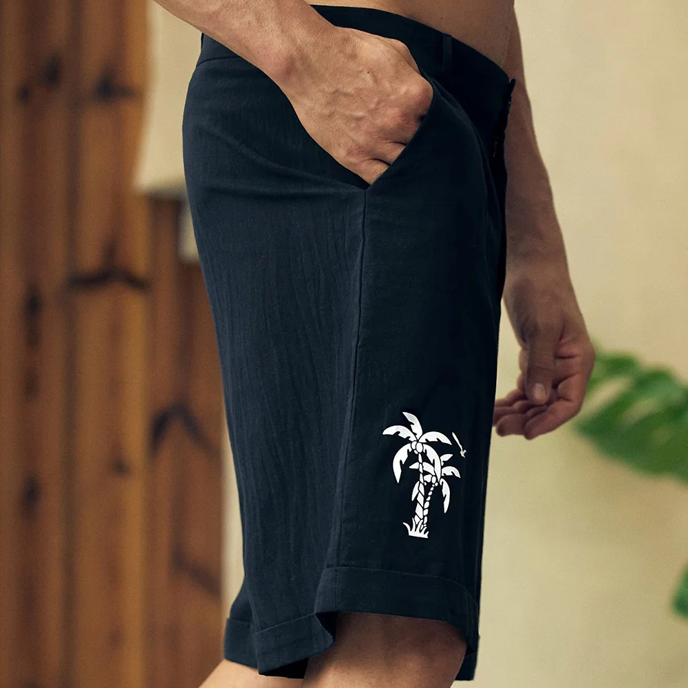 Men's Casual Beach Cotton Shorts-inspireuse