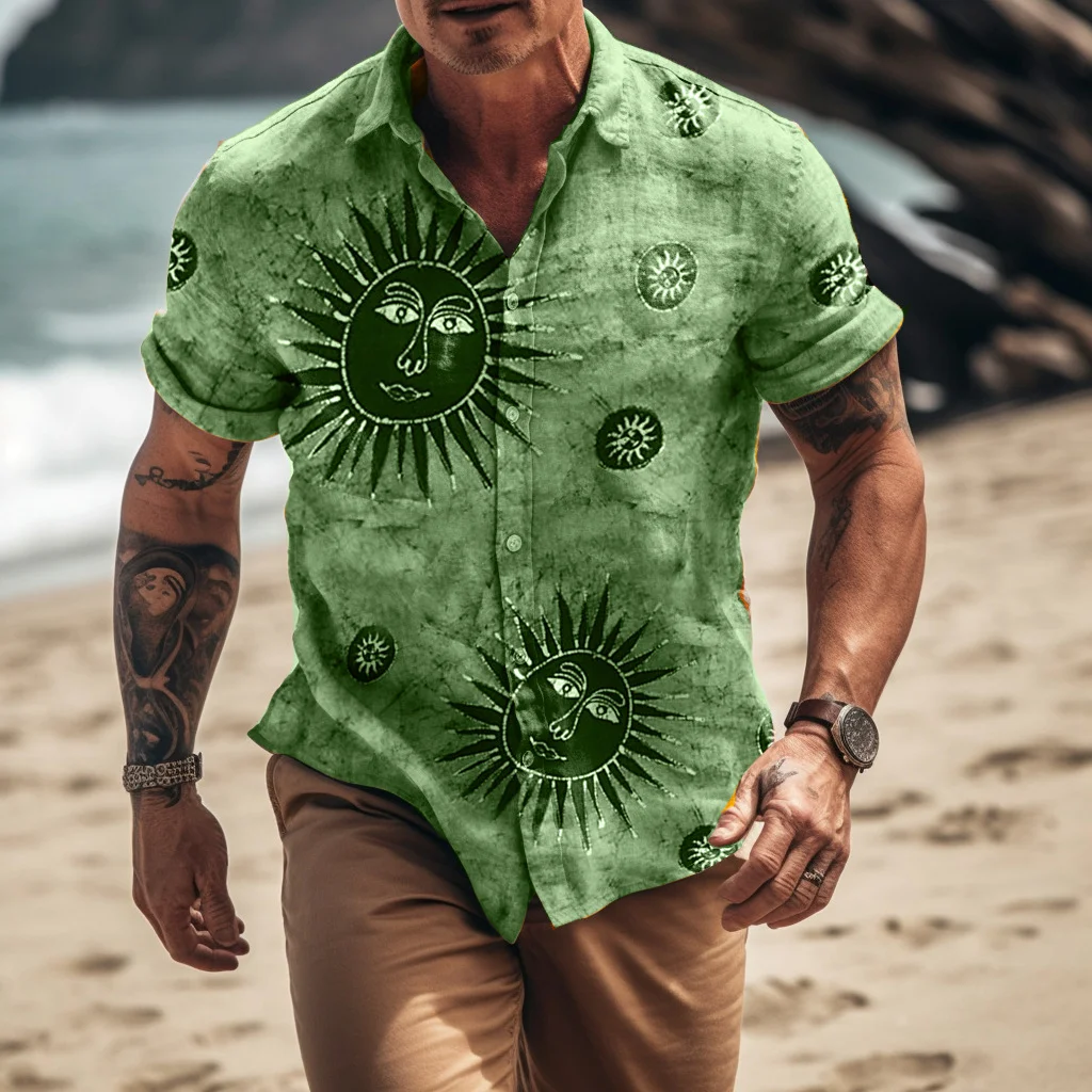 Men's Tropical Print Shirt-inspireuse