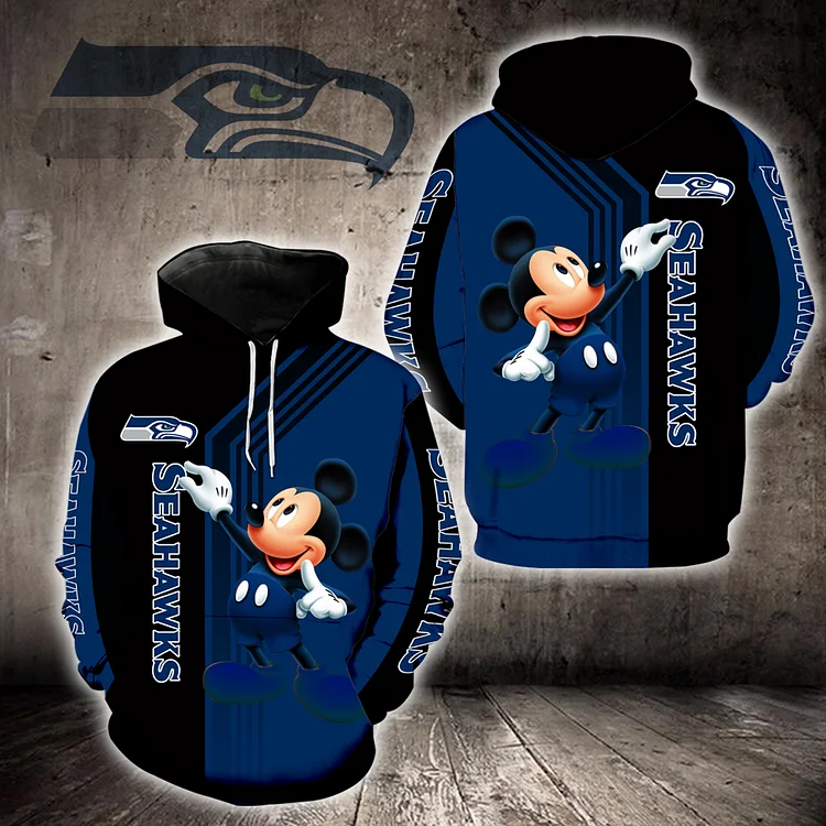 Seattle Seahawks 3D Printed Hooded Pocket Pullover Hoodie