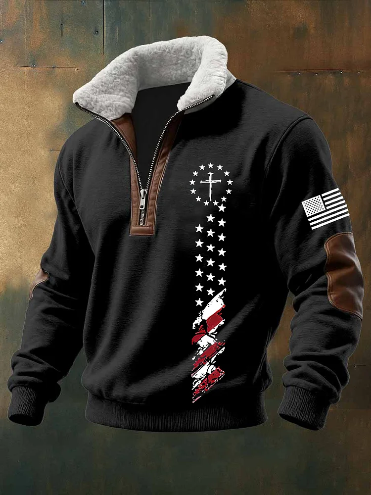 Men's Faith Cross  Baggy Zip-up Hoodie socialshop