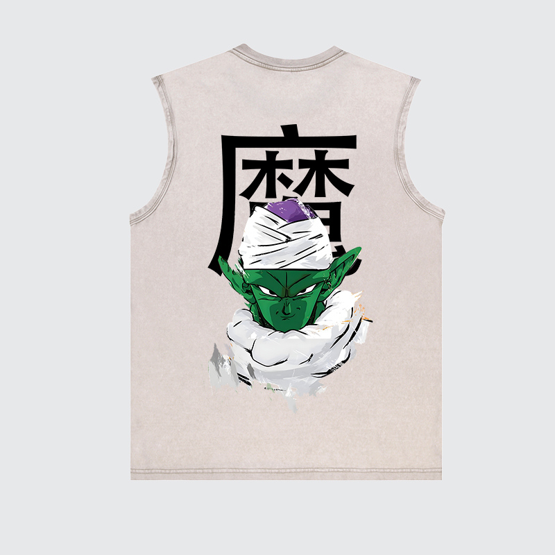 Casual Batik Washed Dragon Ball Print Tank Top