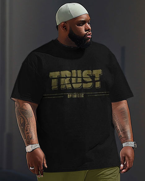 Street Casual Trust Letter Print Large Men's Set