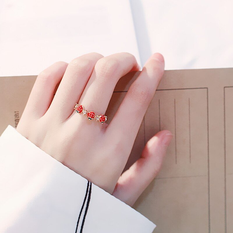 Buzzdaisy Adjustable Ring Jewelry Strawberry Ring