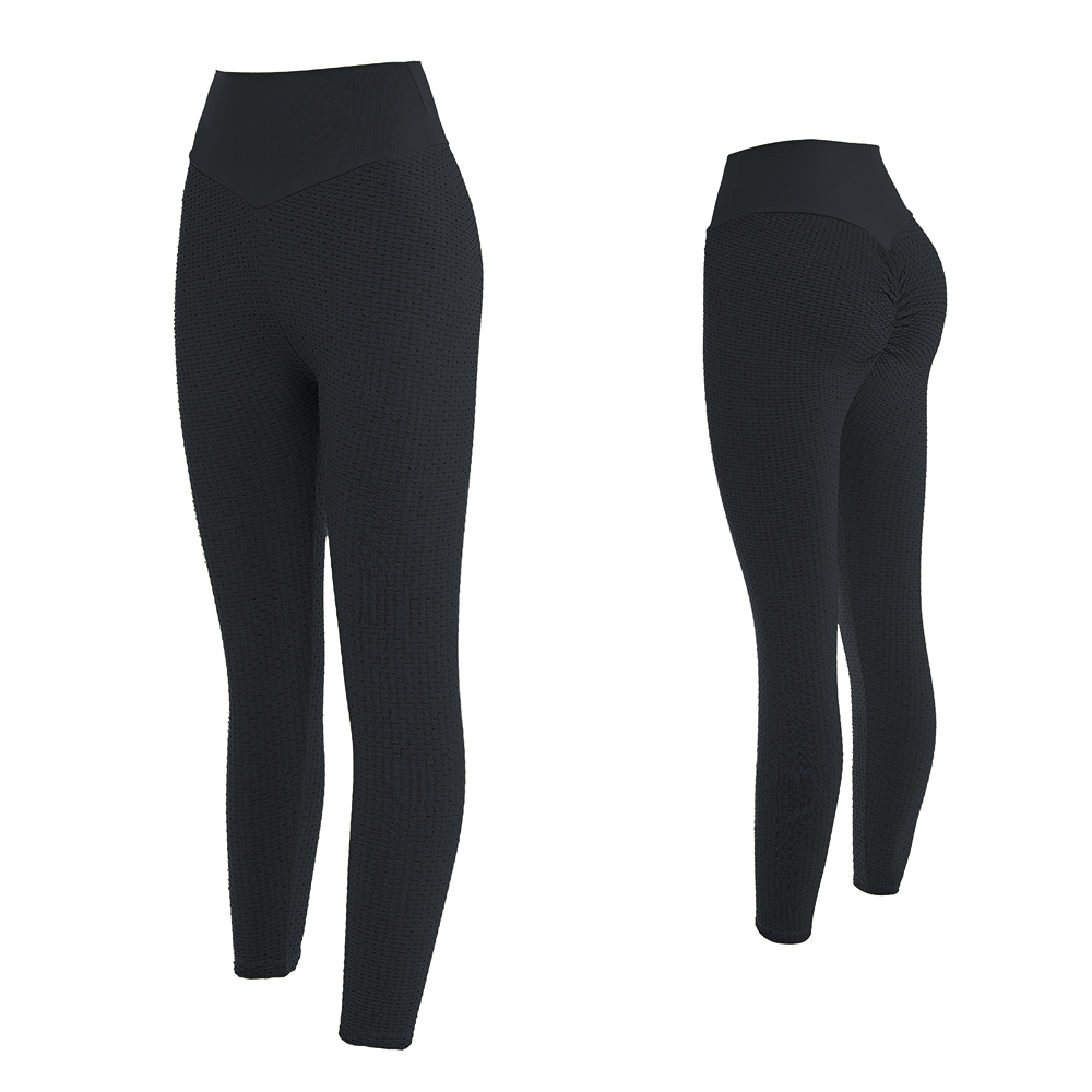 black seamless leggings details 