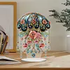 >SALE<Acrylic Special Shaped Floral Jellyfish Table Top Diamond Painting Ornament Kits