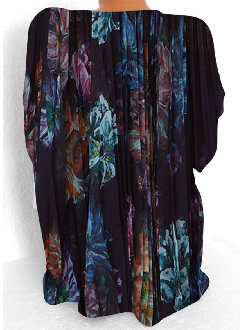 Women's Casual Short Sleeve Scoop Neck Floral Printed Striped Printed Tops T-shirt