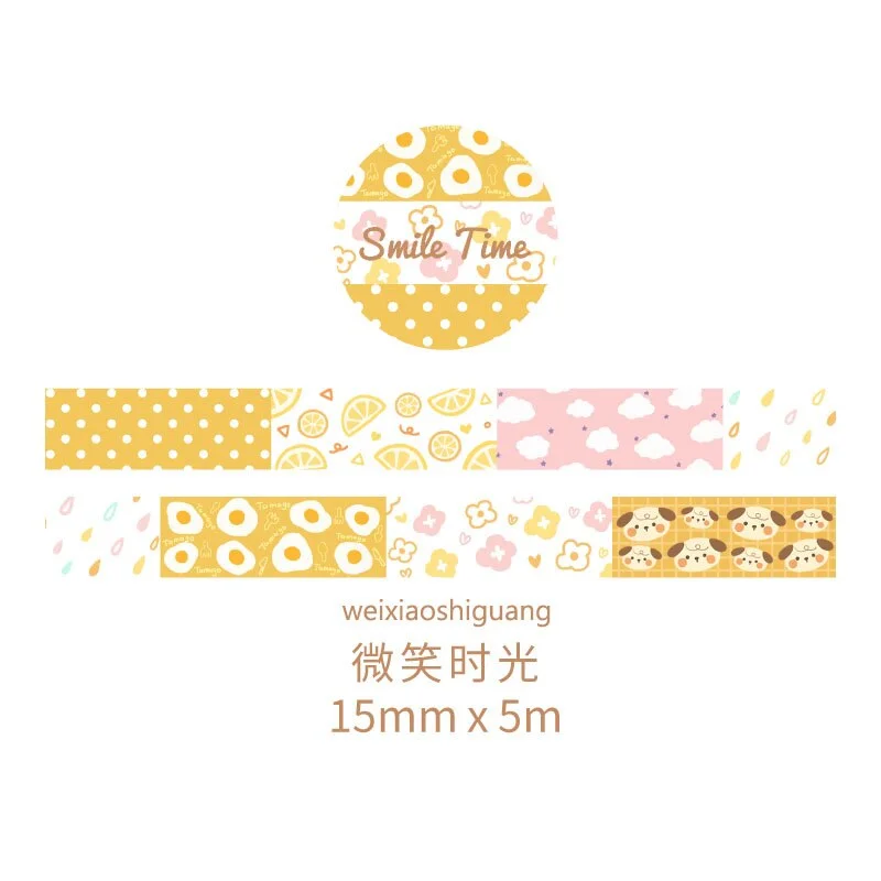 JIANWU 15mm/30mm*5m Cute Cartoon Sweet Washi Tape Fresh Kawaii Style DIY Journal Tape Stickers Decoration Diary School Supplies