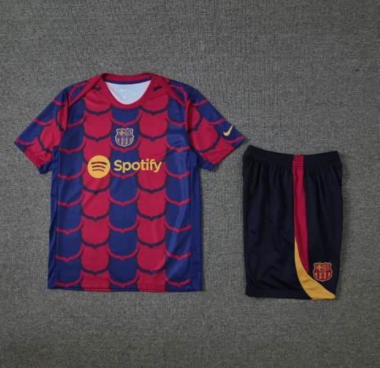 24/25 Barcelona Training Kit Short Sleeve Football Shirt Thai Quality