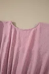 Women's Pink Elegant Plus Size Short Sleeve Smocked High Waist Flowy Midi Dress