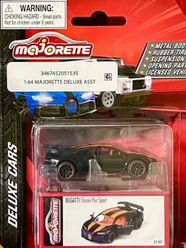 Majorette BUGATTI CHIRON PUR SPORT (great condition) Black Orange Deluxe 2023 Parts