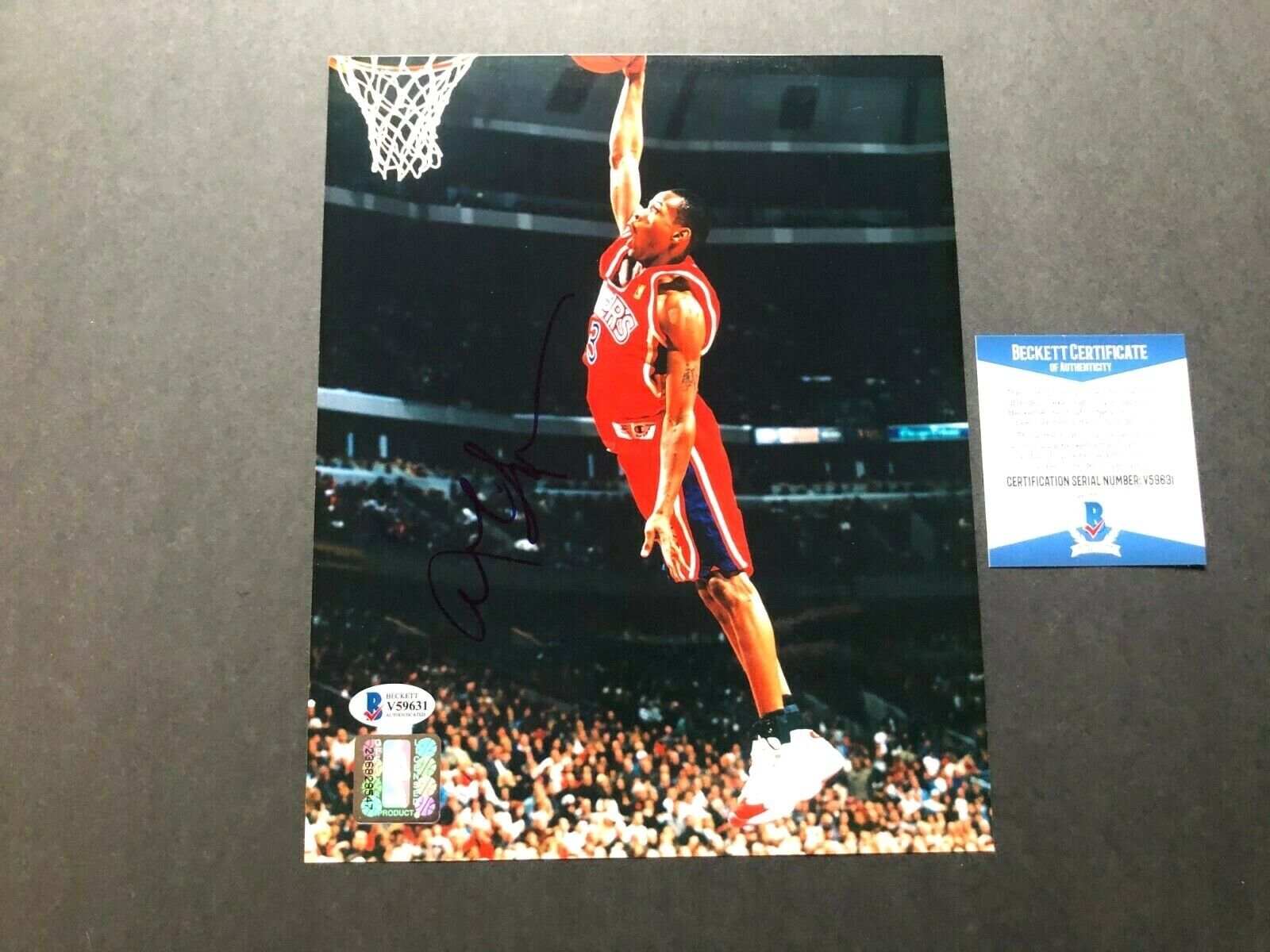 Allen Iverson Rare! signed autographed 76ers HOF 8x10 Photo Poster painting Beckett BAS coa