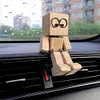 Shaking Wooden Man Figurine Handmade Car Ornaments Action Figure Creative Gifts