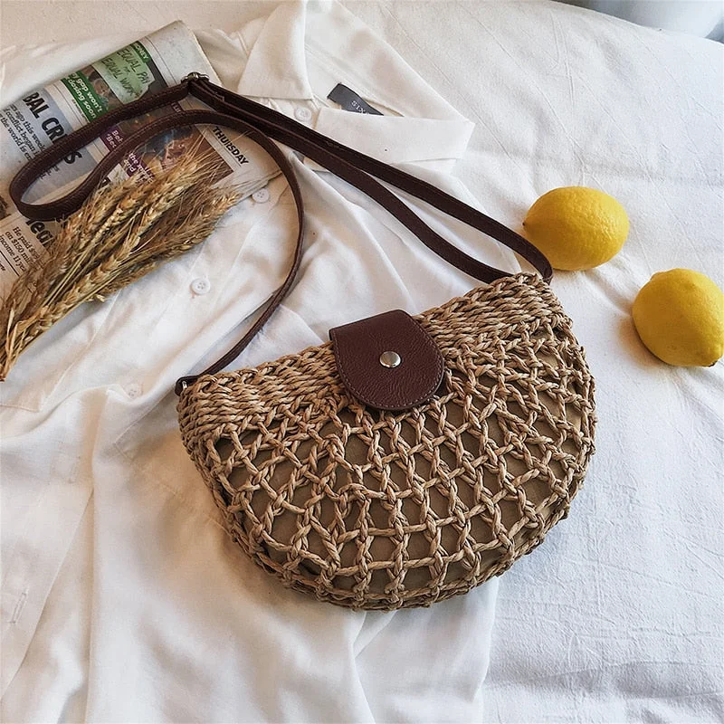 Straw Bags for Women 2021 Summer Hand-Woven Rattan Bag Handmade Woven  Bali Handbag