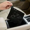 Black Motorcycle Luggage Strap Large Capacity Stretchable Storage Net with Hook for Secures Various Luggage Helmets Small Item