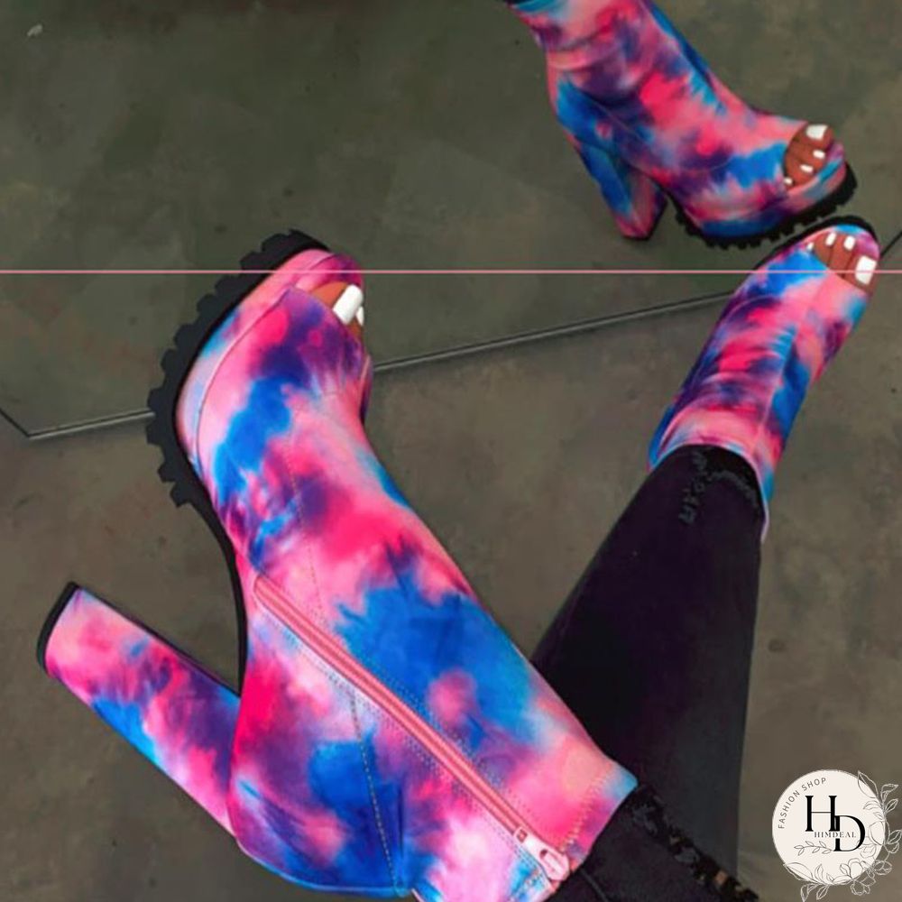 Red Sexy Round Leather Shoes