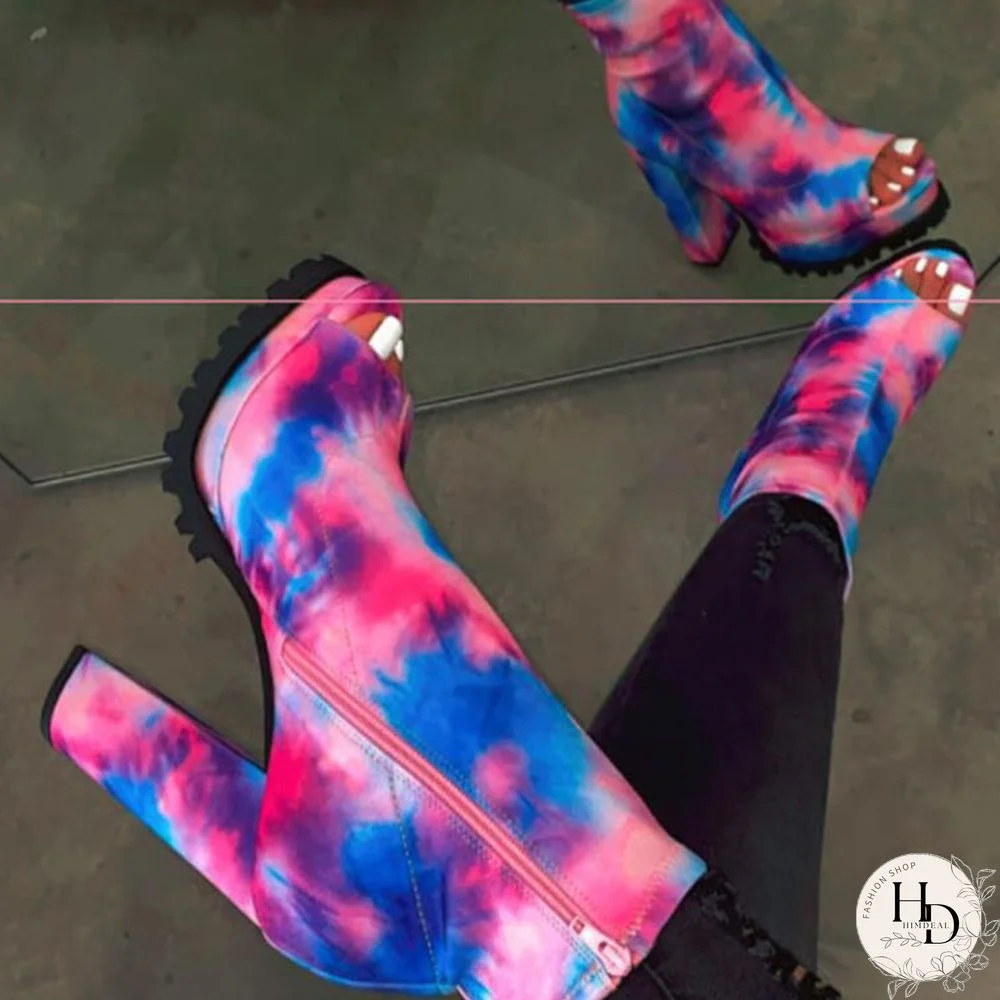 Red Sexy Round Leather Shoes