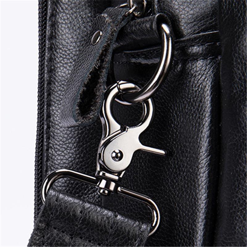 Mens Layered Vintage Waterproof Durable Large Capacity Leather Business Briefcase