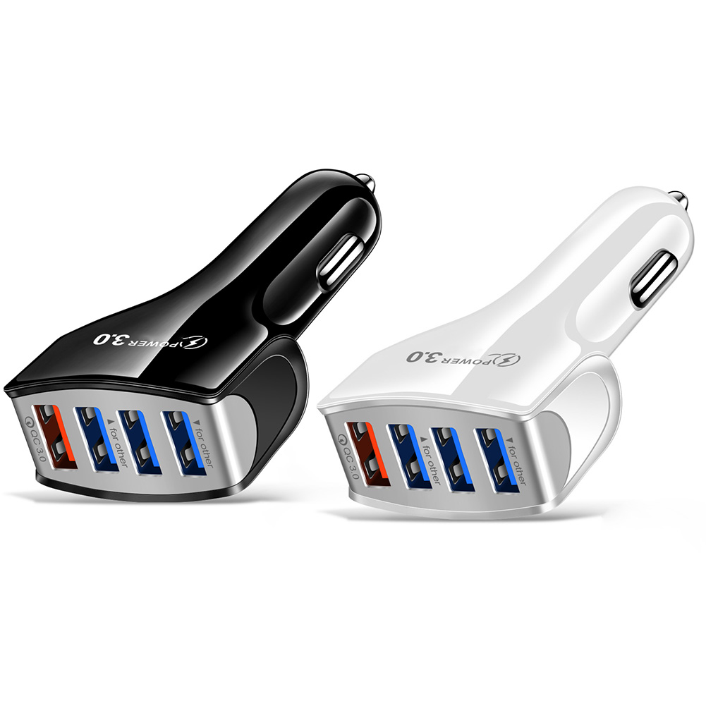 

4 Port USB Car Charger for iPhone Android Phone Charging Adapter 12W 2.4A, Black, 501 Original