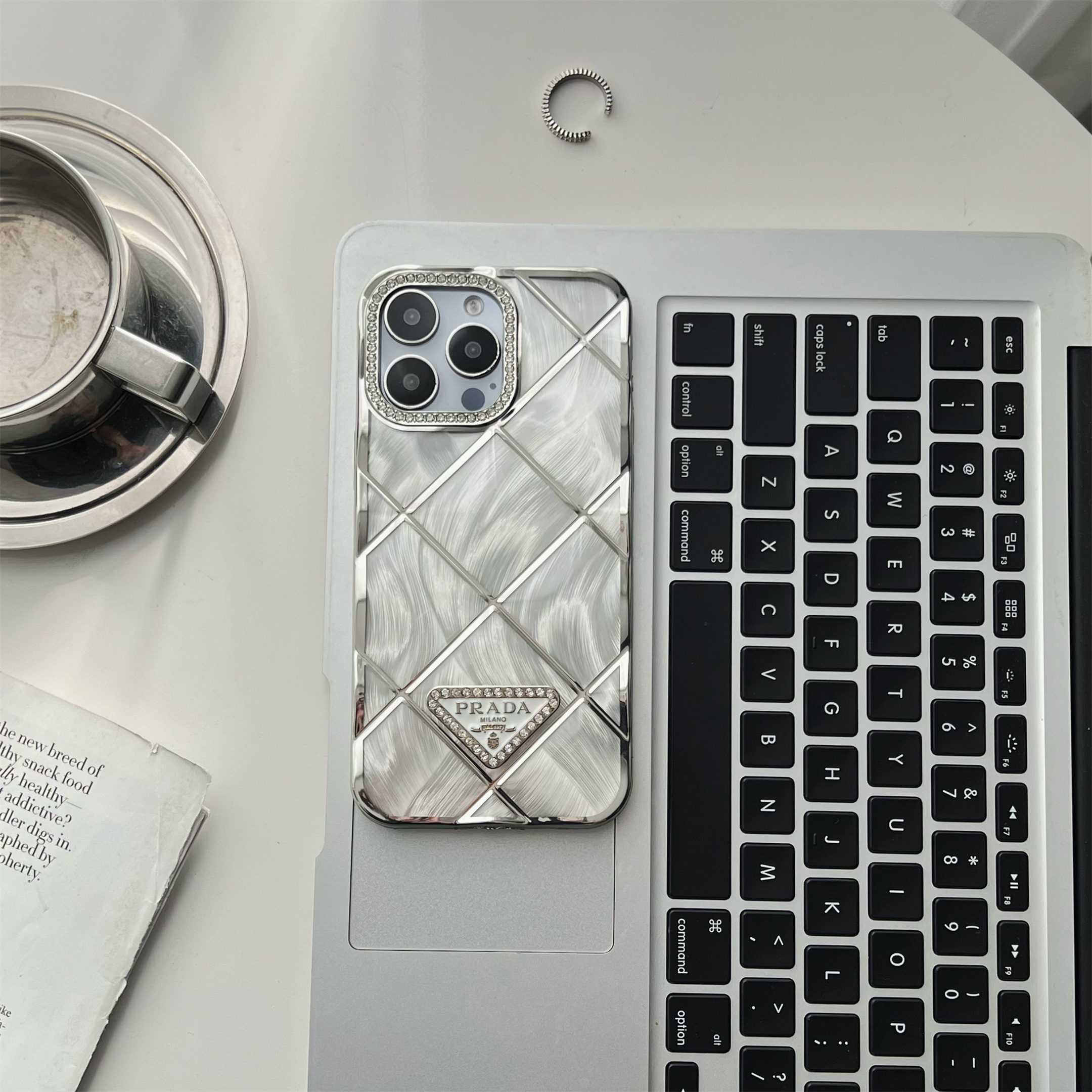Radiant Prada Diamonds Quilted Apple iPhone Case