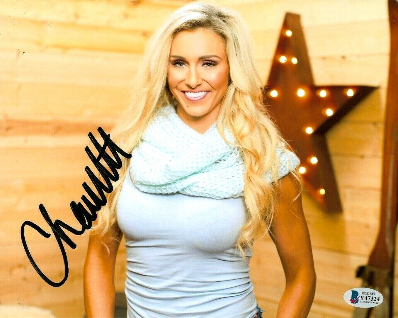 WWE CHARLOTTE FLAIR HAND SIGNED AUTOGRAPHED 8X10 Photo Poster painting WITH PROOF BECKETT COA 17