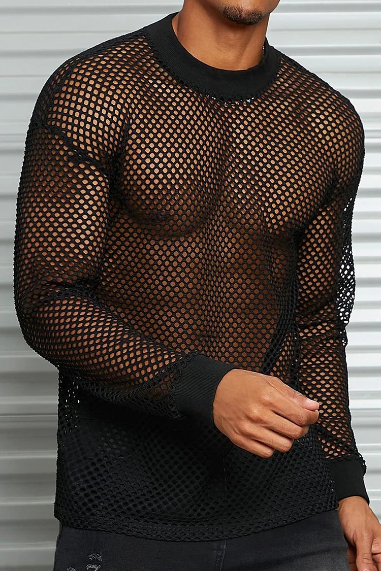 Neon Pink Fishnet Long Sleeve Shirt - Unisex Fishnet Shirt