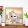 Diamond Painting-DIY Crystal Rhinestone Mermaid Cat