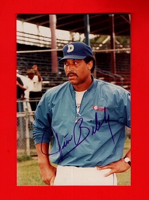 1984 JIM BIBBY-DURHAM BULLS AUTOGRAPHED 4X6 COLOR Photo Poster painting-(d.2010)