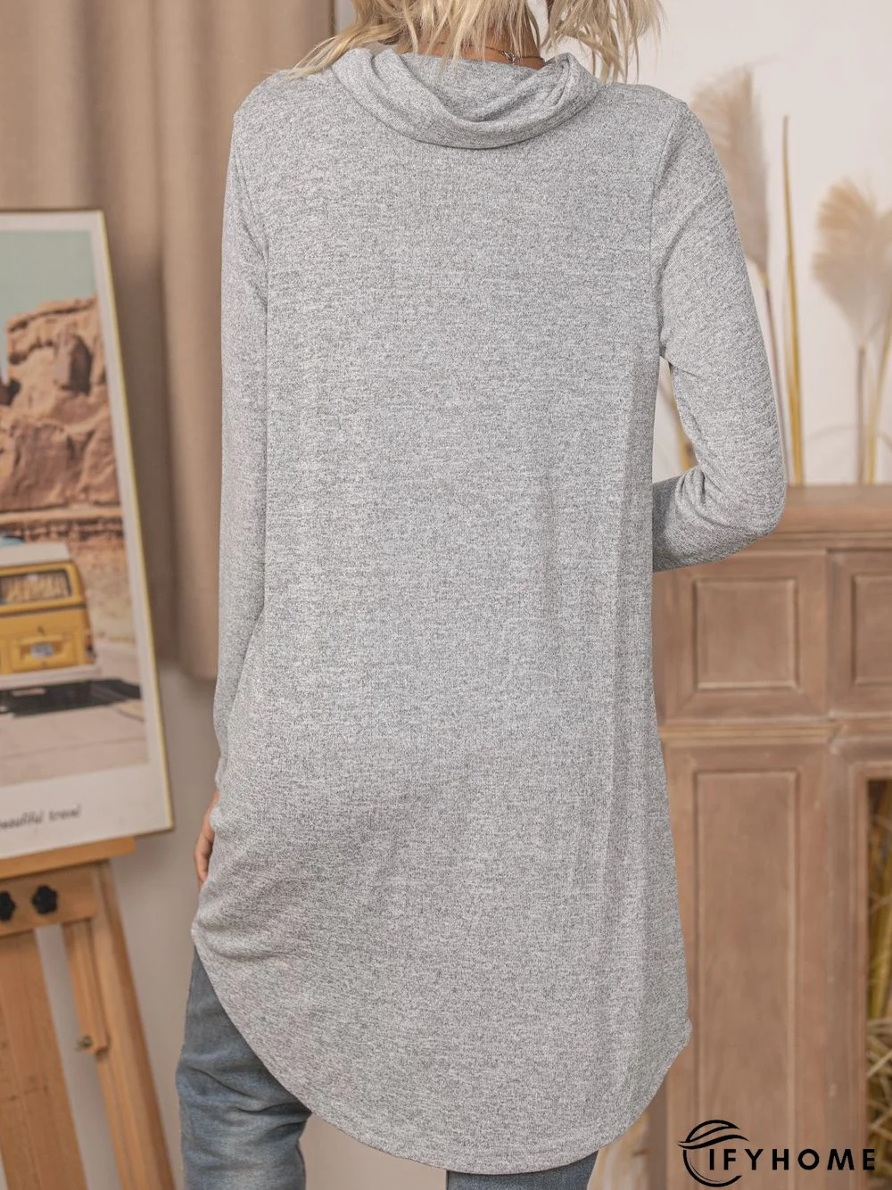 Gray Cotton Casual Top | IFYHOME