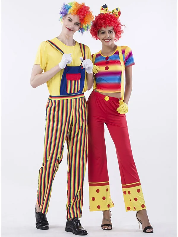 Adult Clown Halloween Couple Costume-elleschic